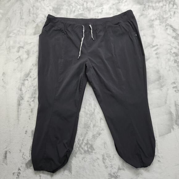 Torrid Pants Womens 5 5X/28 Black Happy Camper Crop Active Scrunch Hem Pockets - Picture 1 of 12